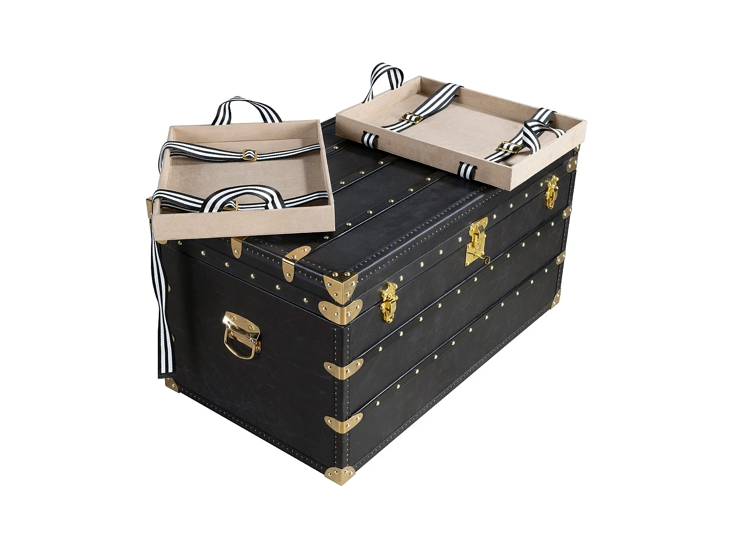 Schwarzer Lederkoffer