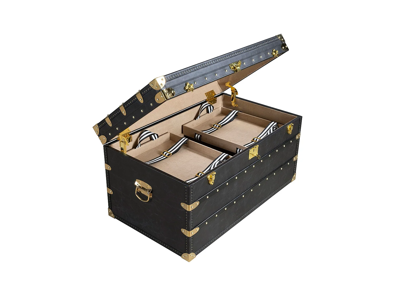 Schwarzer Lederkoffer