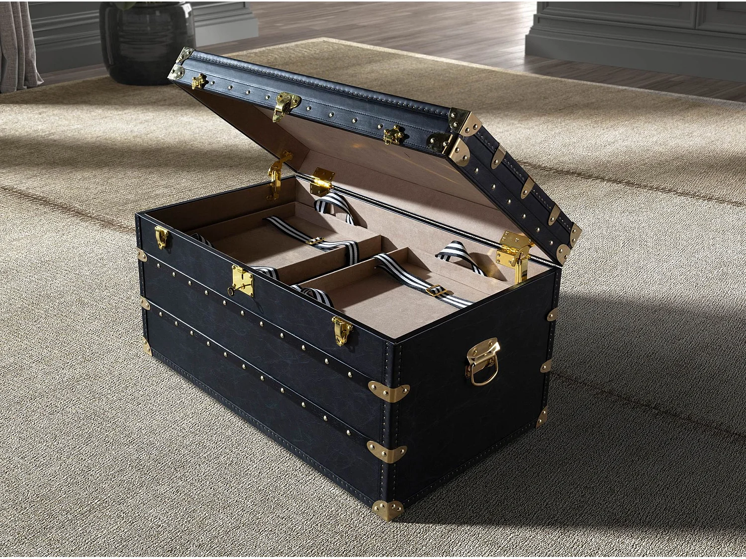 Coffre en cuir noir 5159 ANGEL CERDA