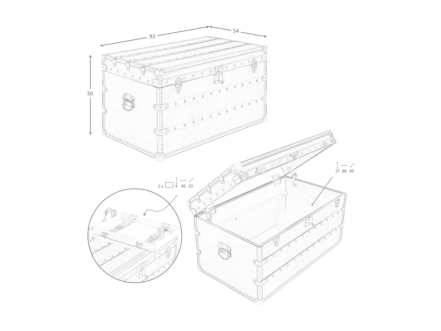 Coffre en cuir noir 5159 ANGEL CERDA