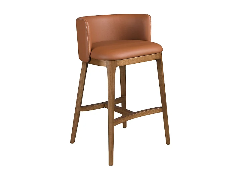 Hocker aus braunem Kunstleder 4158 ANGEL CERDA