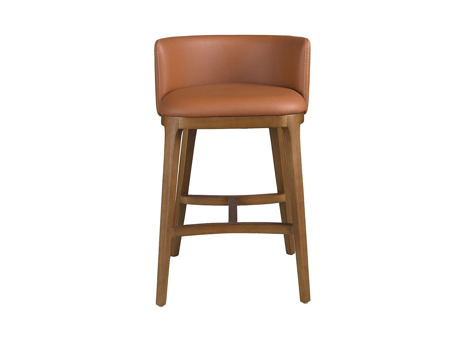 Tabouret en simili cuir marron