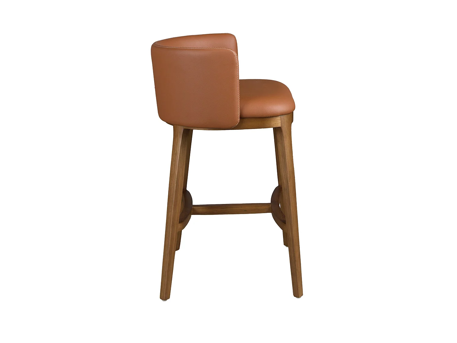 Tabouret en simili cuir marron