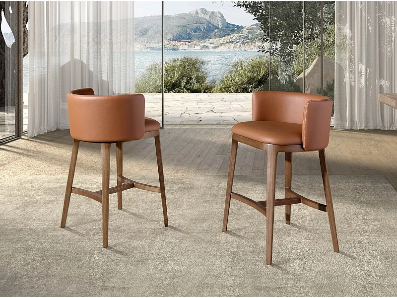 Tabouret en simili cuir marron 4158 ANGEL CERDA