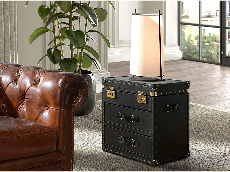 Baule in pelle nera 7184 ANGEL CERDA