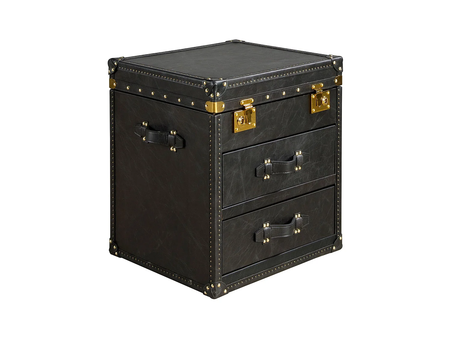 Schwarzer Lederkoffer
