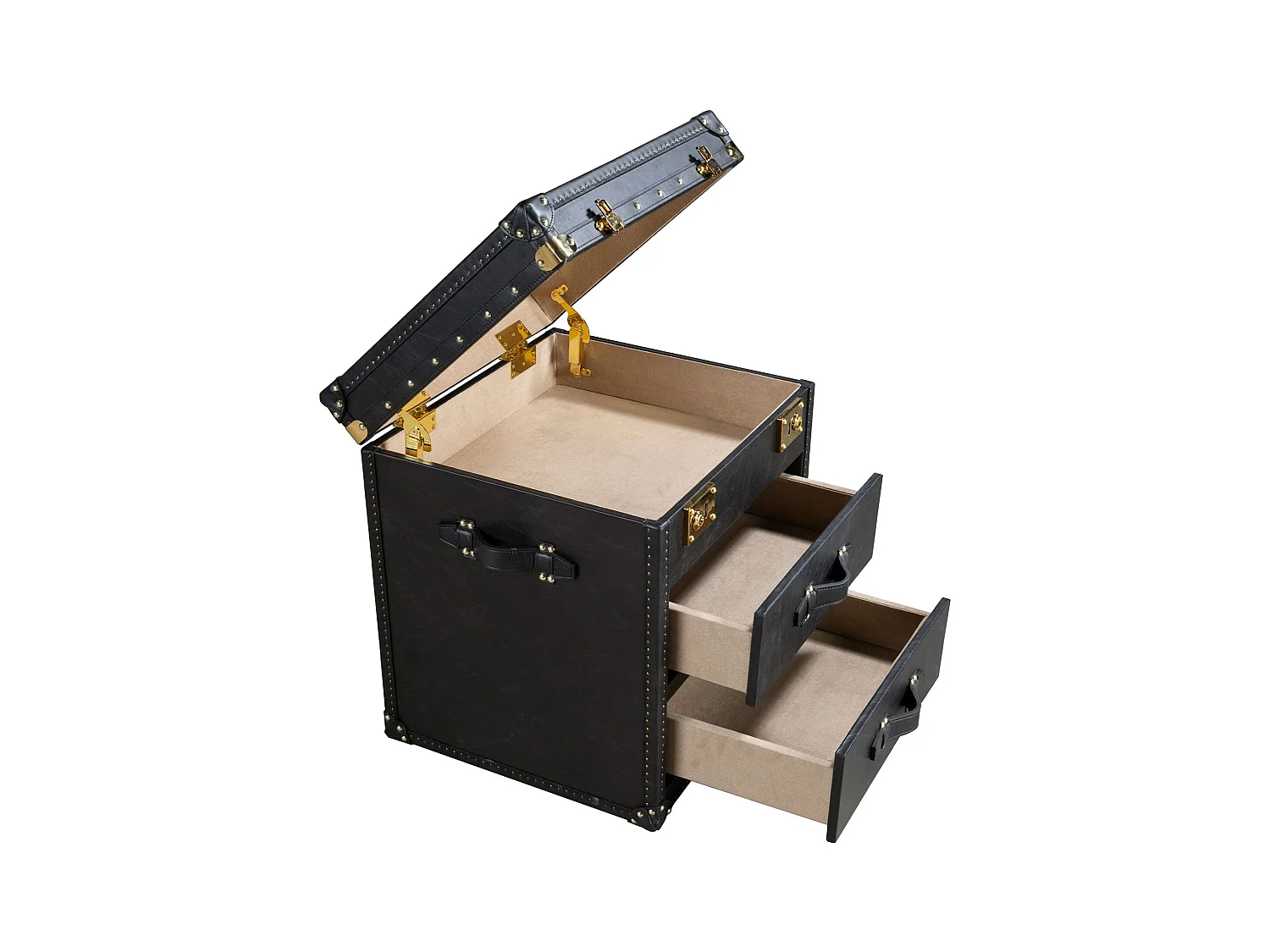 Schwarzer Lederkoffer