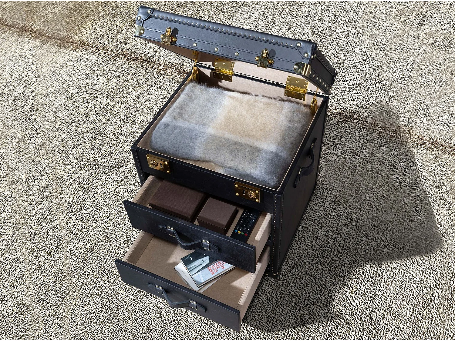 Coffre en cuir noir 7184 ANGEL CERDA