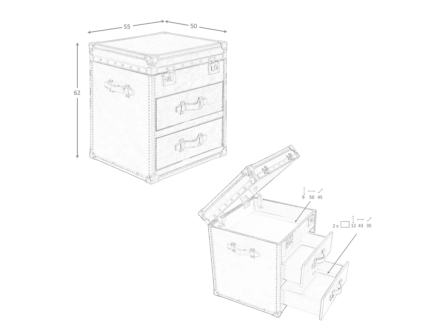 Schwarzer Lederkoffer 7184 ANGEL CERDA