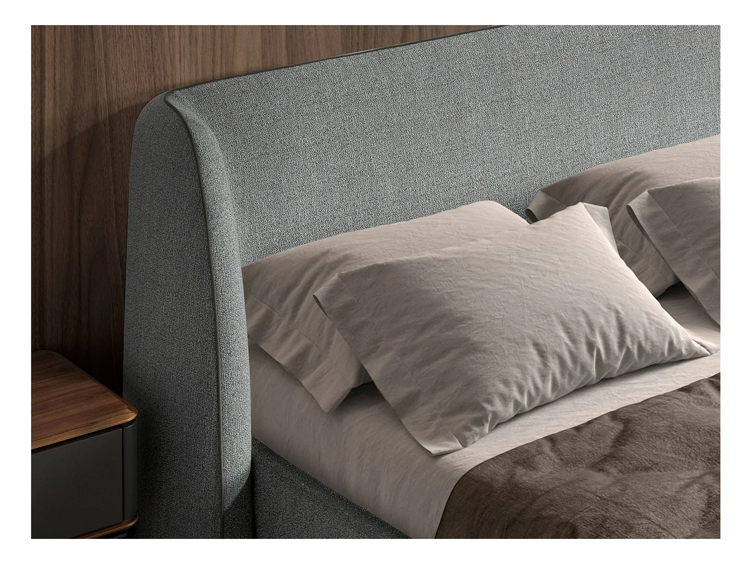 Lit en tissu gris foncé 7145 ANGEL CERDA