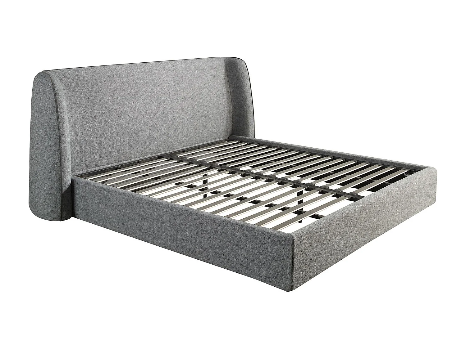 Letto in tessuto grigio scuro