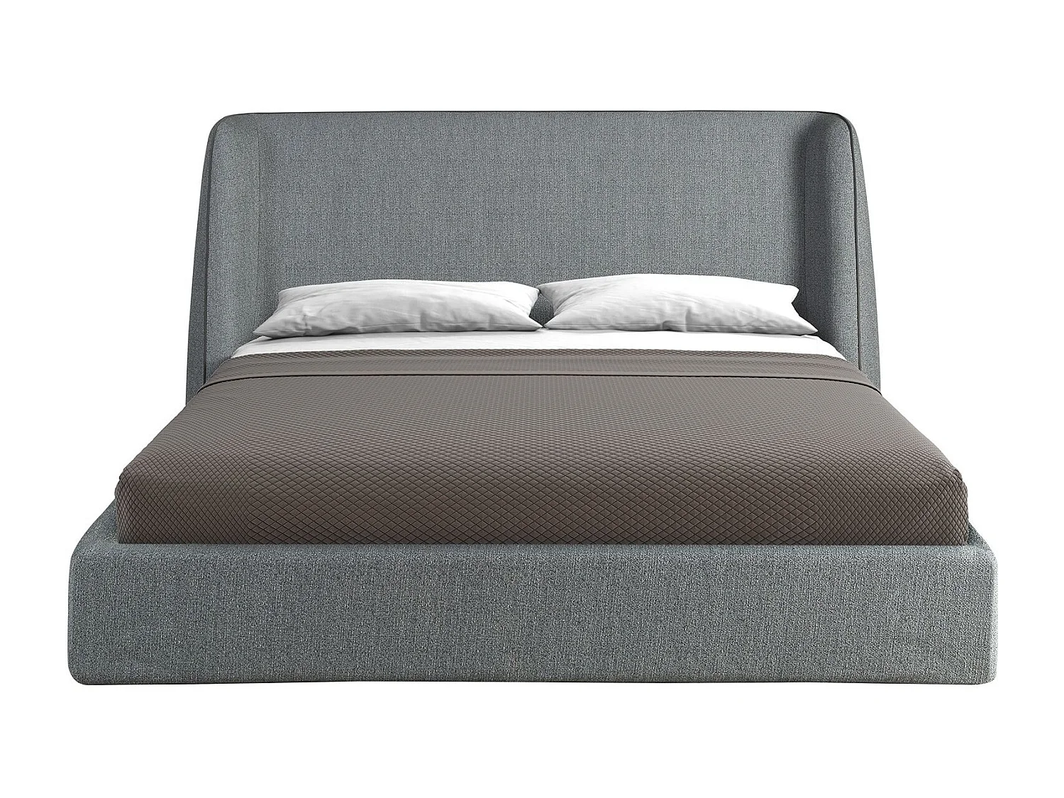 Letto in tessuto grigio scuro