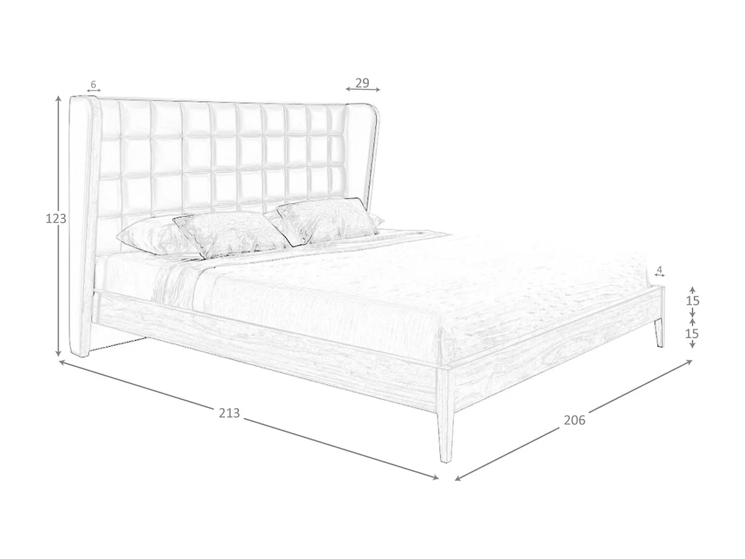 Lit en tissu gris foncé 7145 ANGEL CERDA