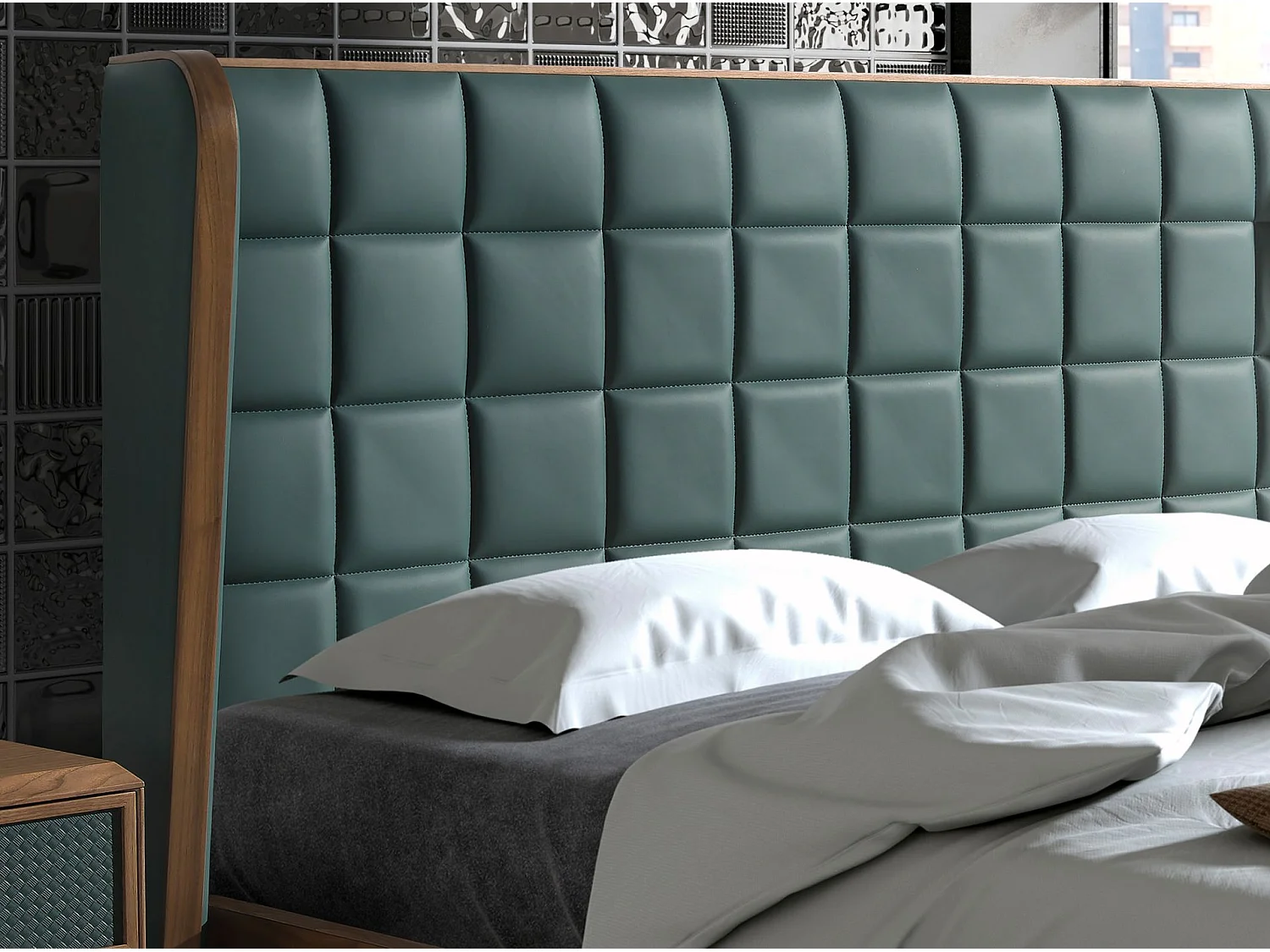Lit en tissu gris foncé 7145 ANGEL CERDA