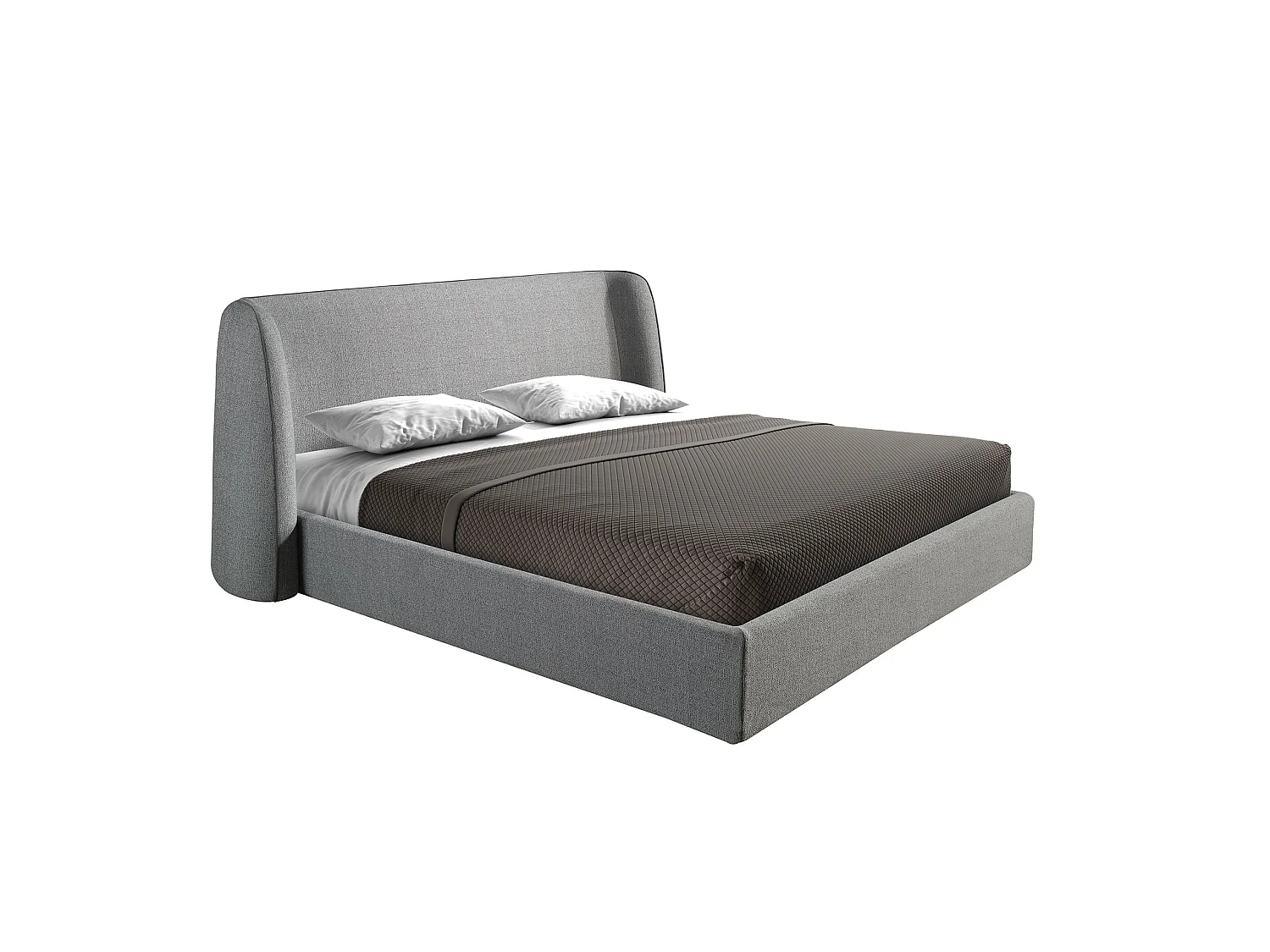 Bett aus dunkelgrauem Stoff 7145 ANGEL CERDA