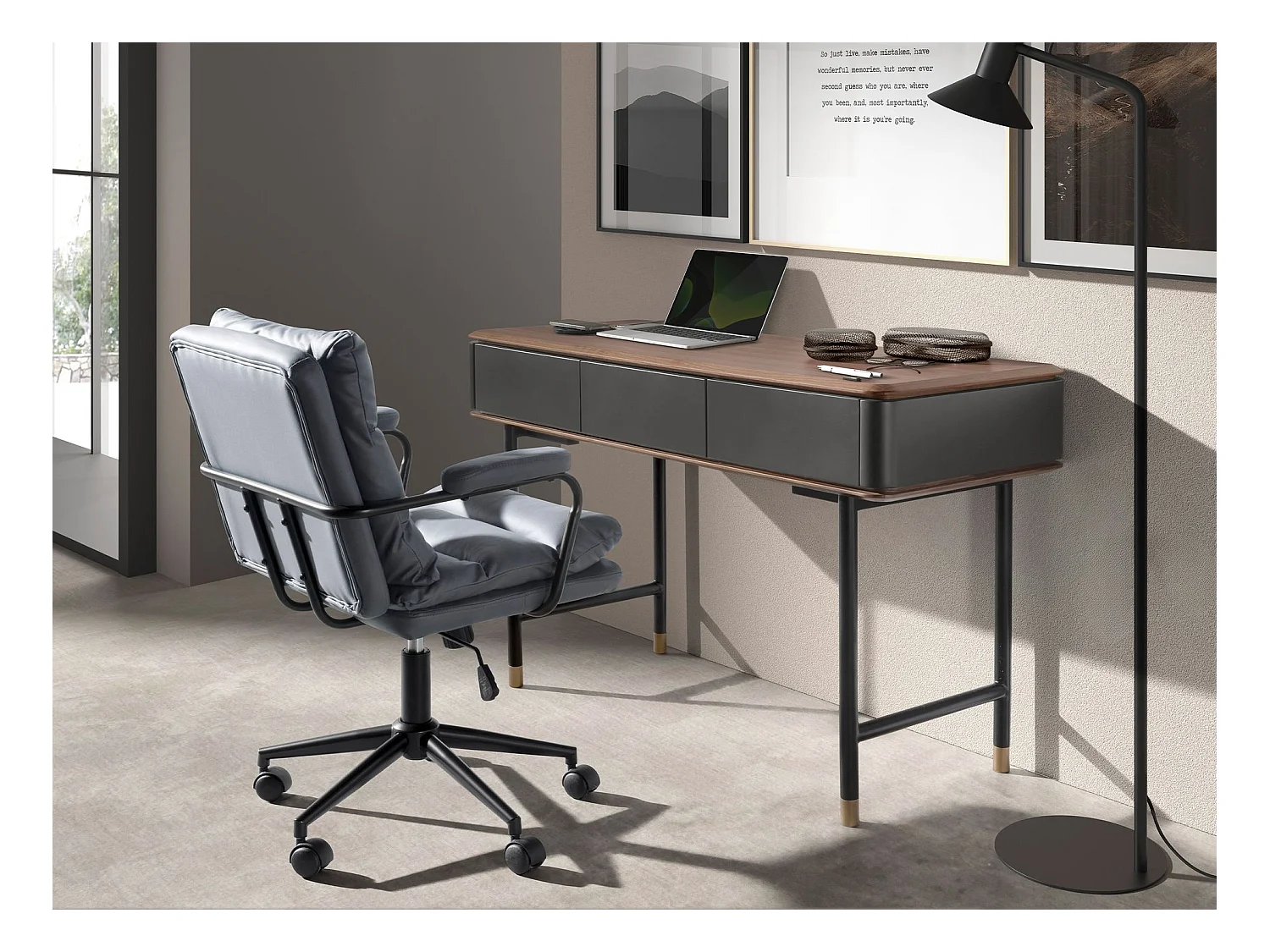 Büro-Drehstuhl grau Stoff 4155 ANGEL CERDA