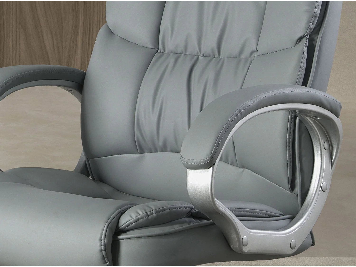 Fauteuil de bureau pivotante en simili-cuir gris 4154 ANGEL CERDA