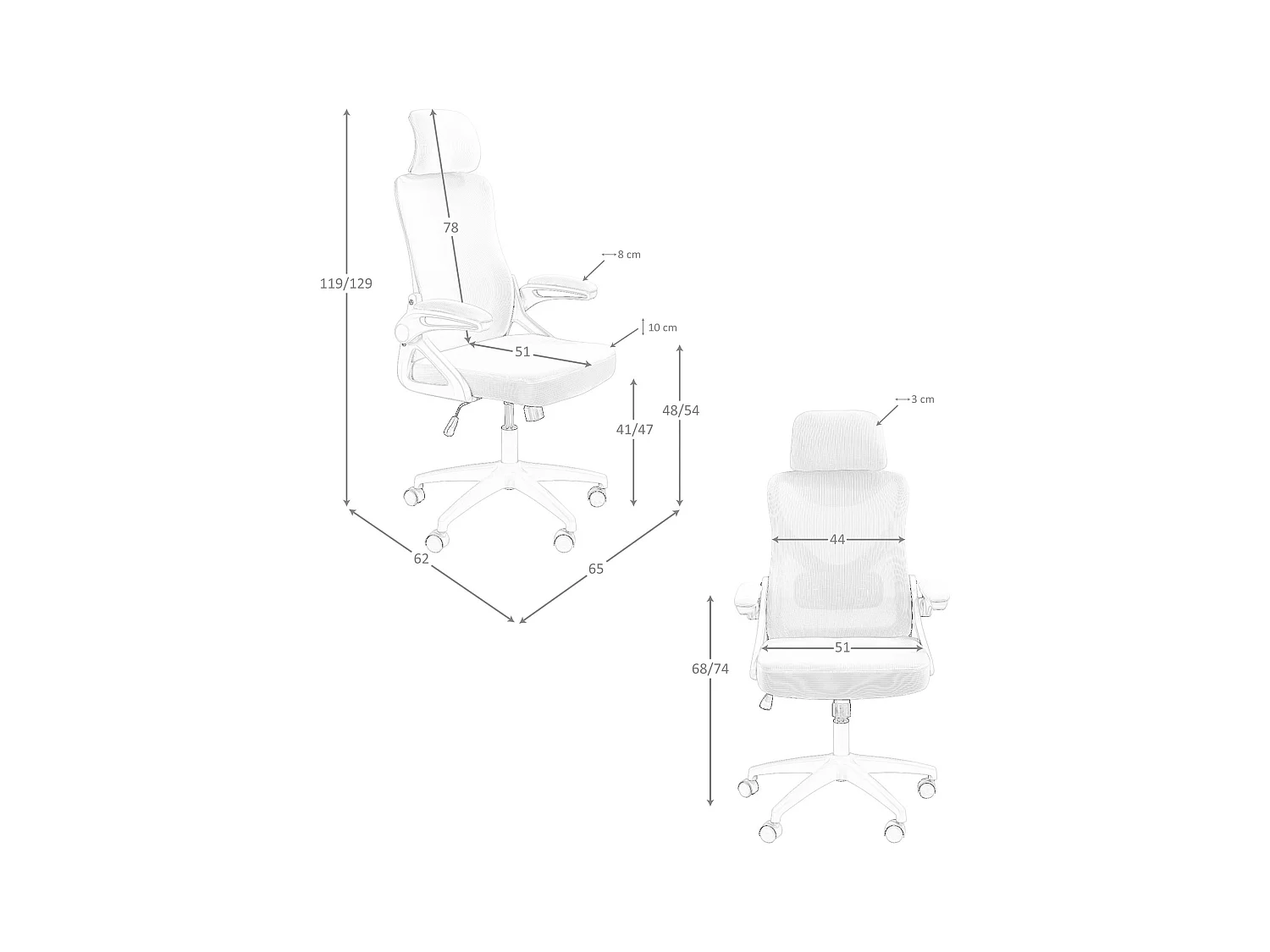Bürodrehstuhl grau Stoff 4153 ANGEL CERDA
