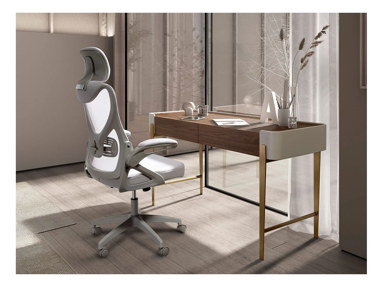 Bürodrehstuhl grau Stoff 4153 ANGEL CERDA