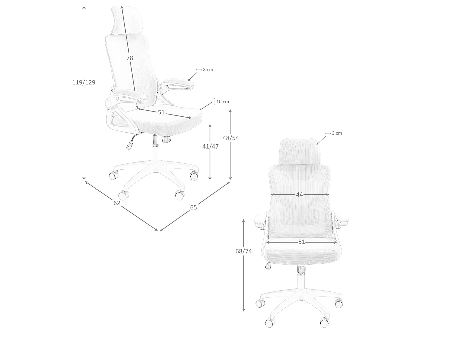 Fauteuil de bureau pivotant tissu gris