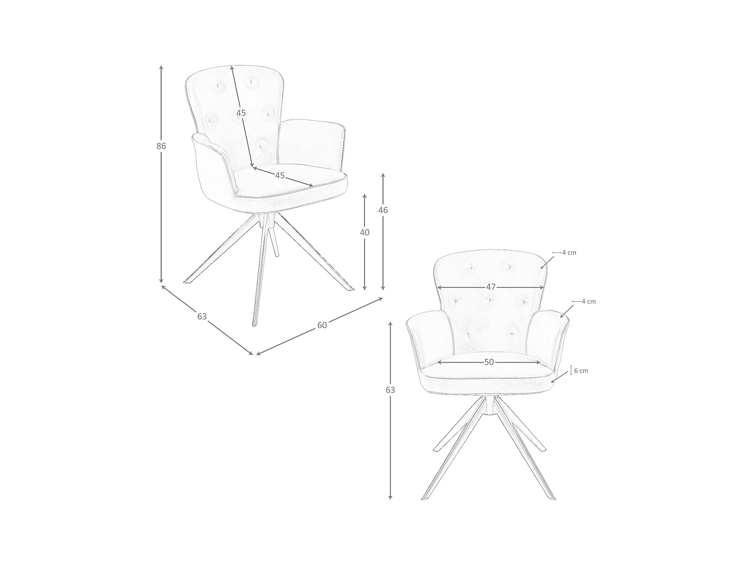 Chaise pivotante en simili-cuir vert foncé 4192 ANGEL CERDA