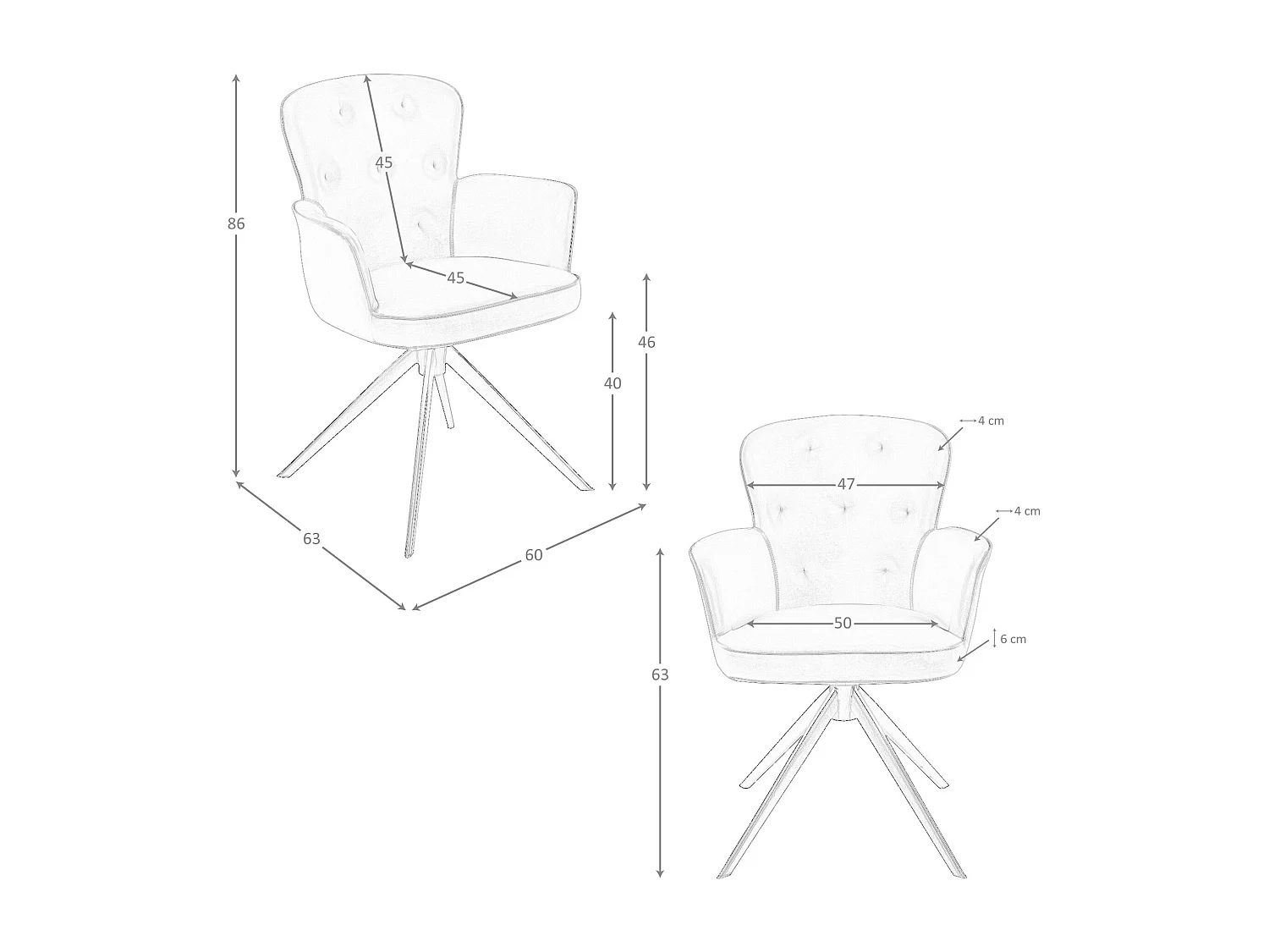 Chaise pivotante en simili-cuir vert foncé 4192 ANGEL CERDA