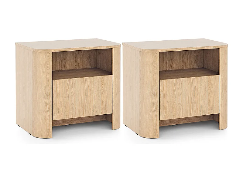 NACHTKONSOLE Bari Eiche Vicenza 58 / 39 / 52cm (2er-Set)