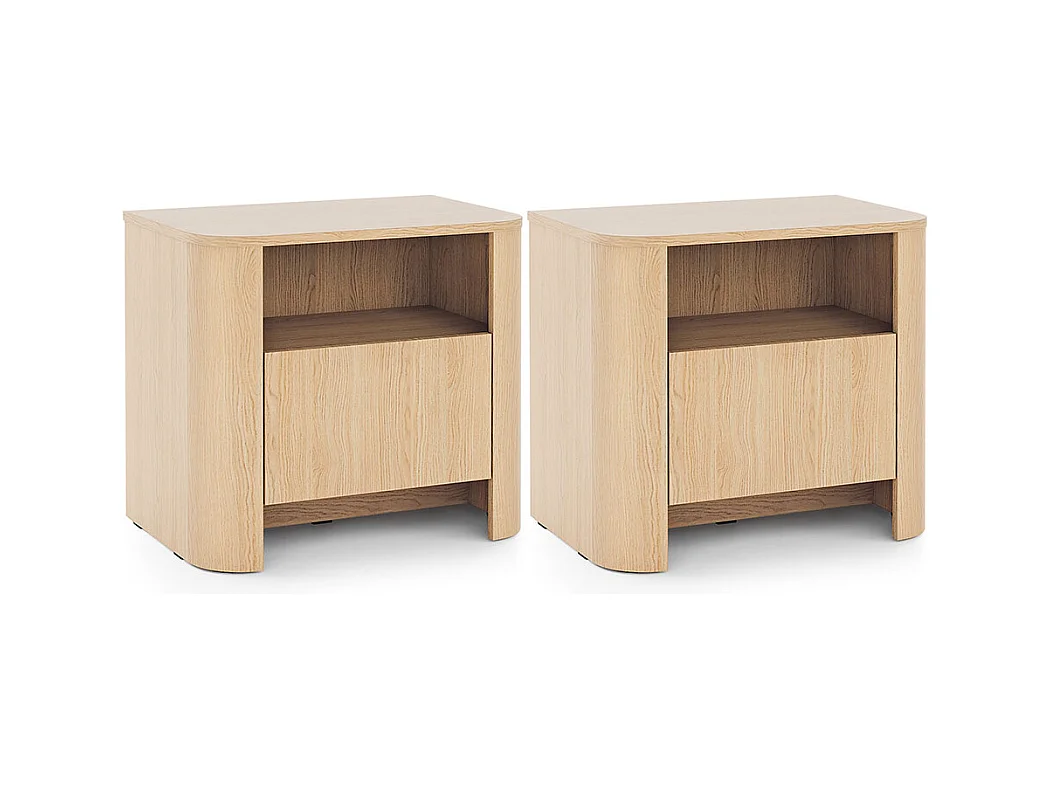 NACHTKONSOLE Bari Eiche Vicenza 58 / 39 / 52cm (2er-Set)