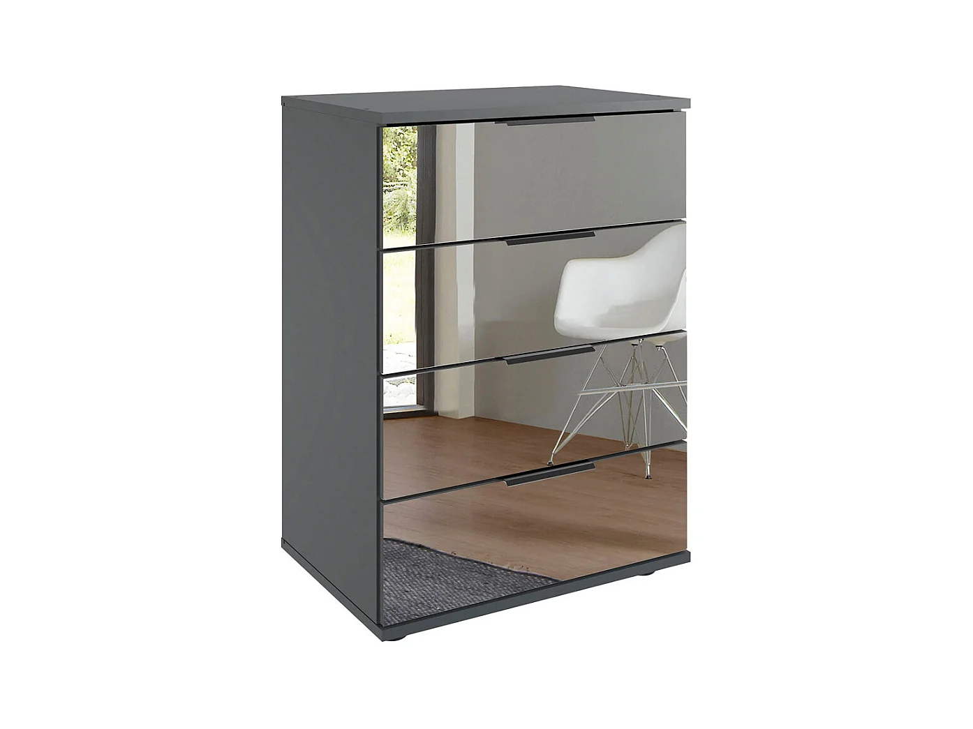 NACHTKONSOLE Saigon graphit / Spiegel 46 / 38 / 74cm