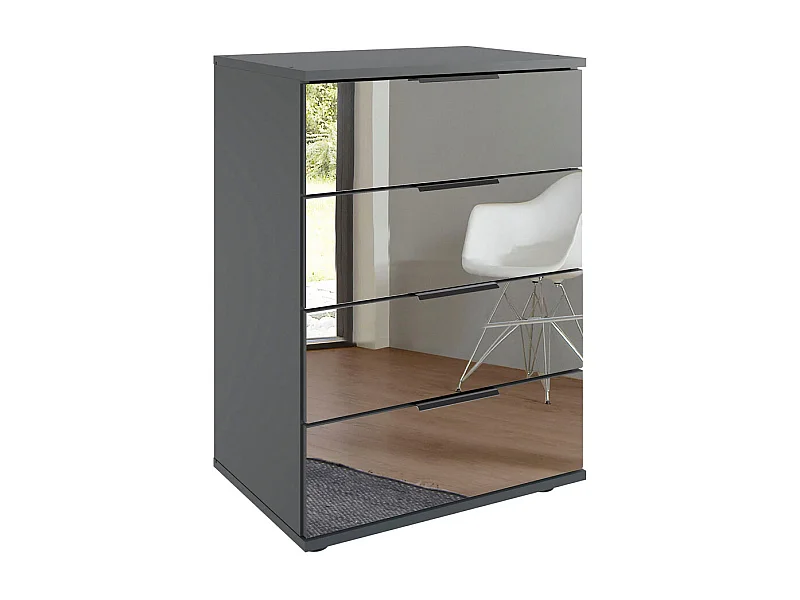 NACHTKONSOLE Saigon graphit / Spiegel 46 / 38 / 74cm