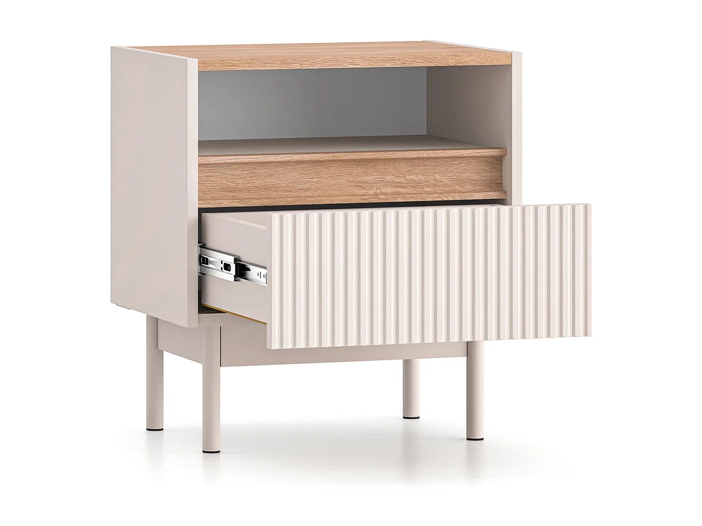 NACHTKONSOLE Dunea Cashmere / Eiche Cremona Torro 50 / 35 / 55cm (2er-Set)