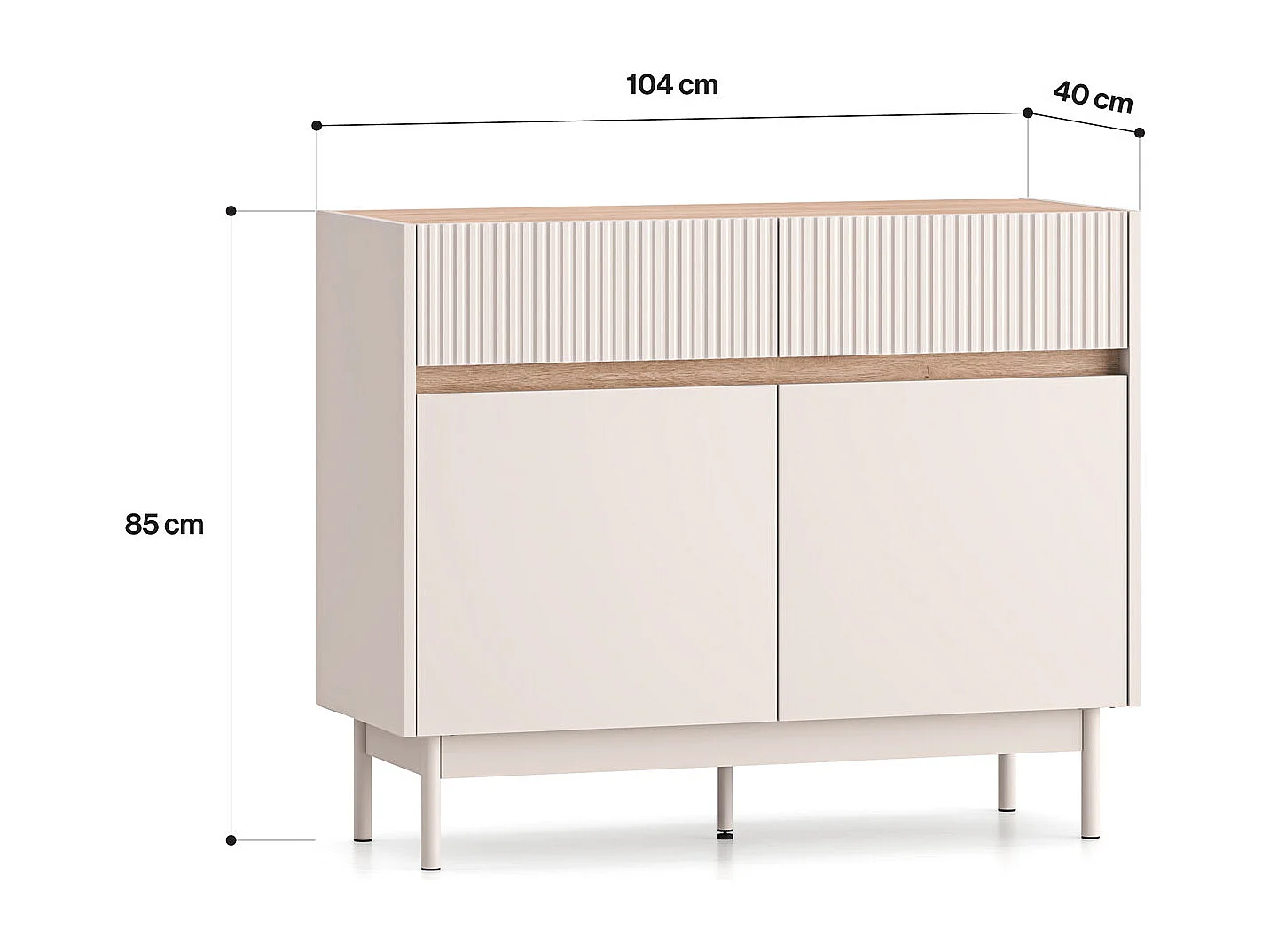 SIDEBOARD Dunea Cashmere / Eiche Cremona Torro 104 / 40 / 85 cm