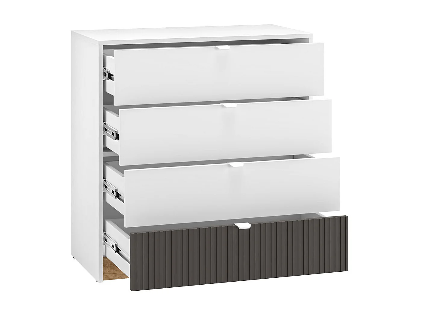 KOMMODE Torino Weiß / Eiche Castello / Graphit 82 / 40 / 86cm