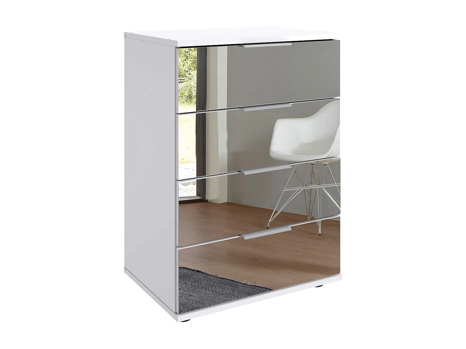 NACHTKONSOLE Saigon weiß / Spiegel 46 / 38 / 74cm