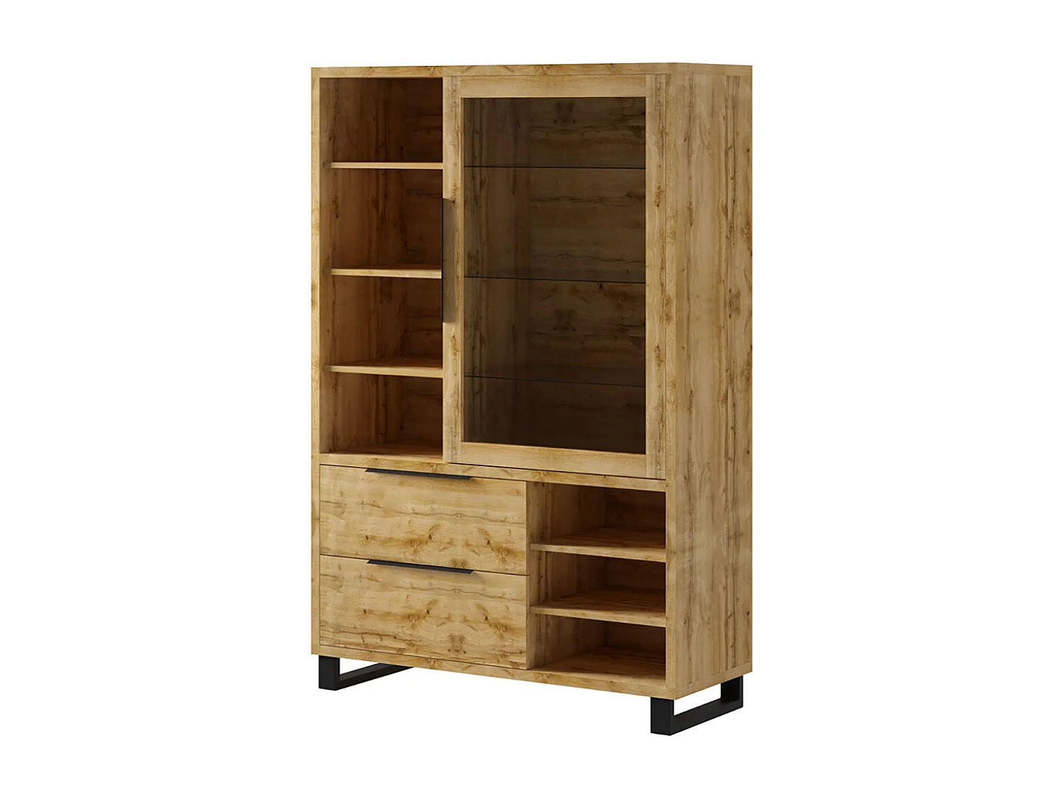 VITRINE Halle Wotan Eiche 120 / 45 / 190 cm