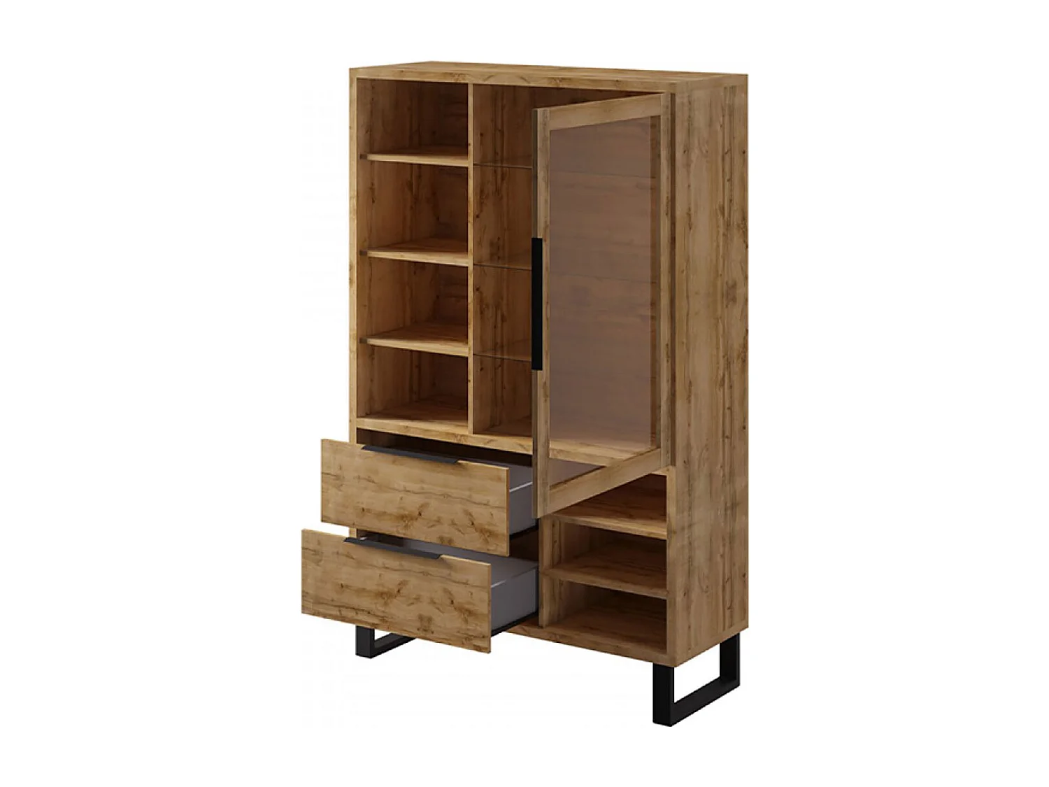 VITRINE Halle Wotan Eiche 120 / 45 / 190 cm