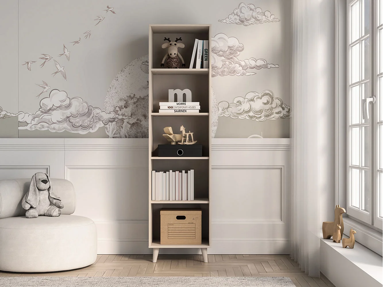 BÜCHERREGAL Mevel Wüstensand 50 / 40 / 190cm