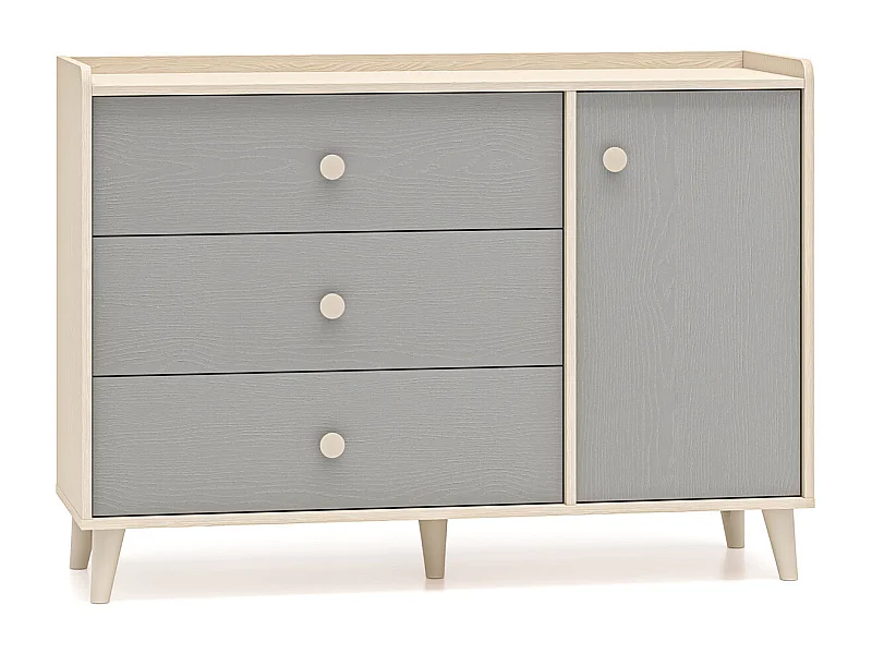 KOMMODE Mevel Wüstensand / Palladiumgrau 120 / 40 / 85cm
