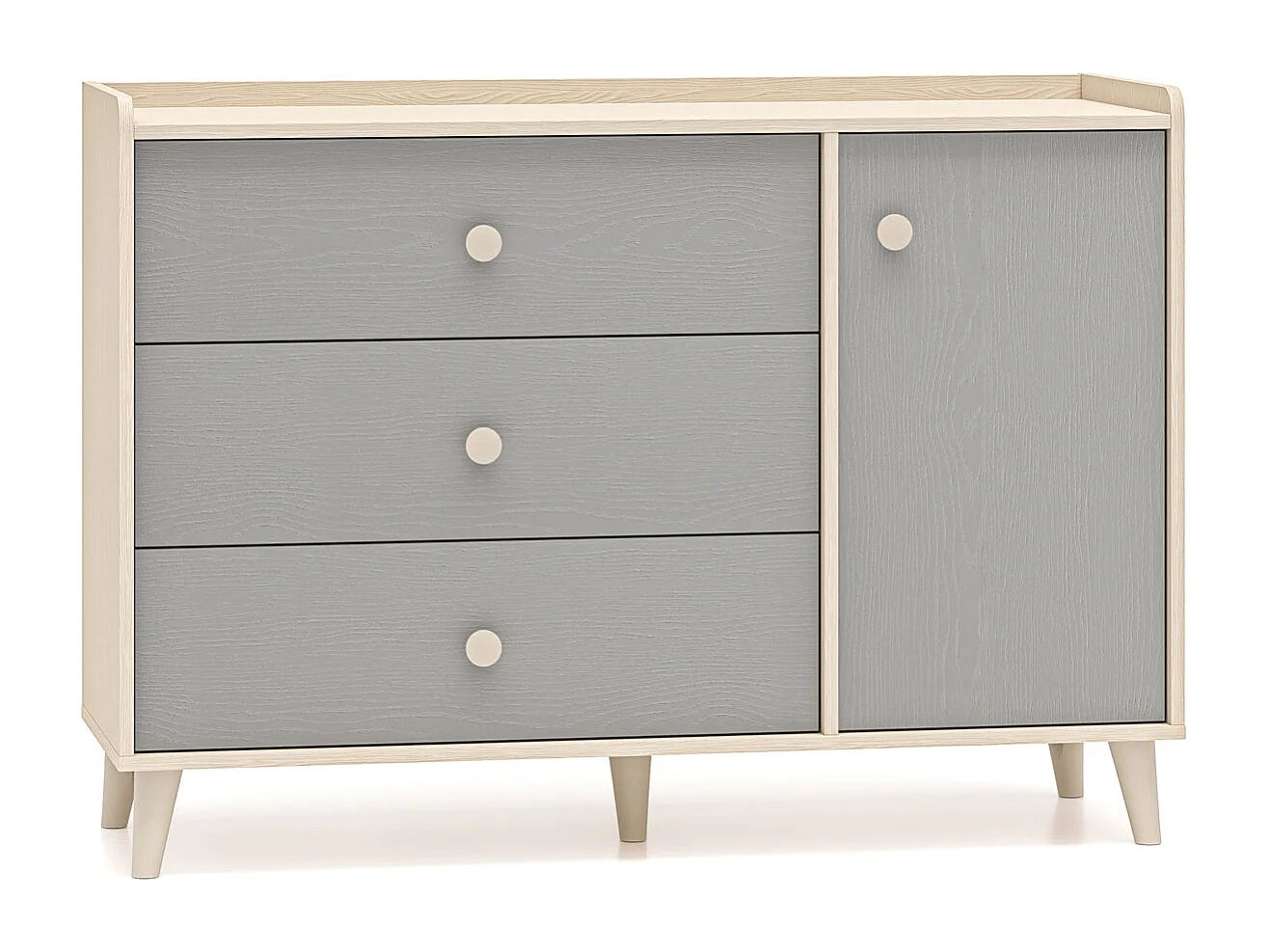 KOMMODE Mevel Wüstensand / Palladiumgrau 120 / 40 / 85cm