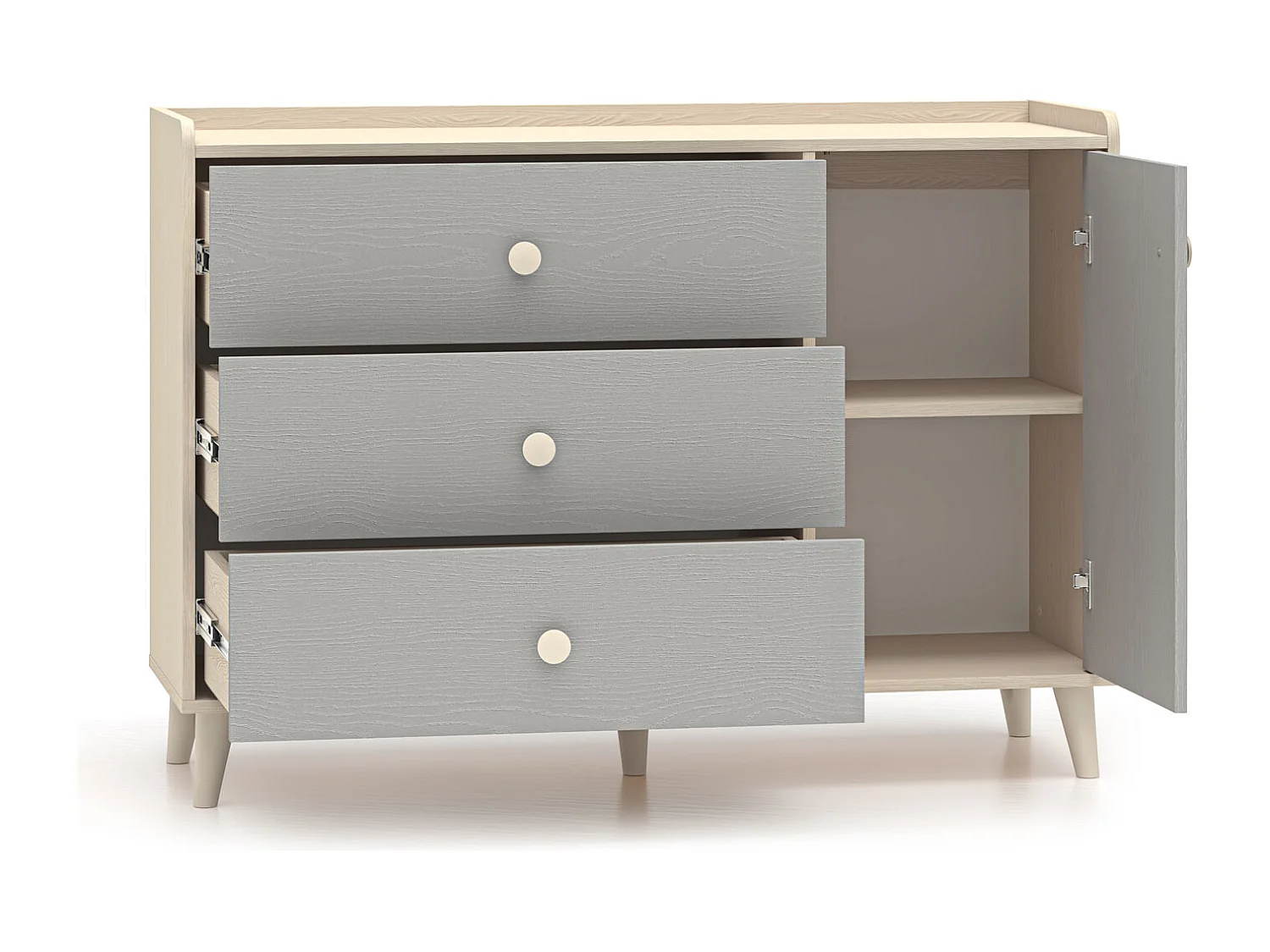 KOMMODE Mevel Wüstensand / Palladiumgrau 120 / 40 / 85cm