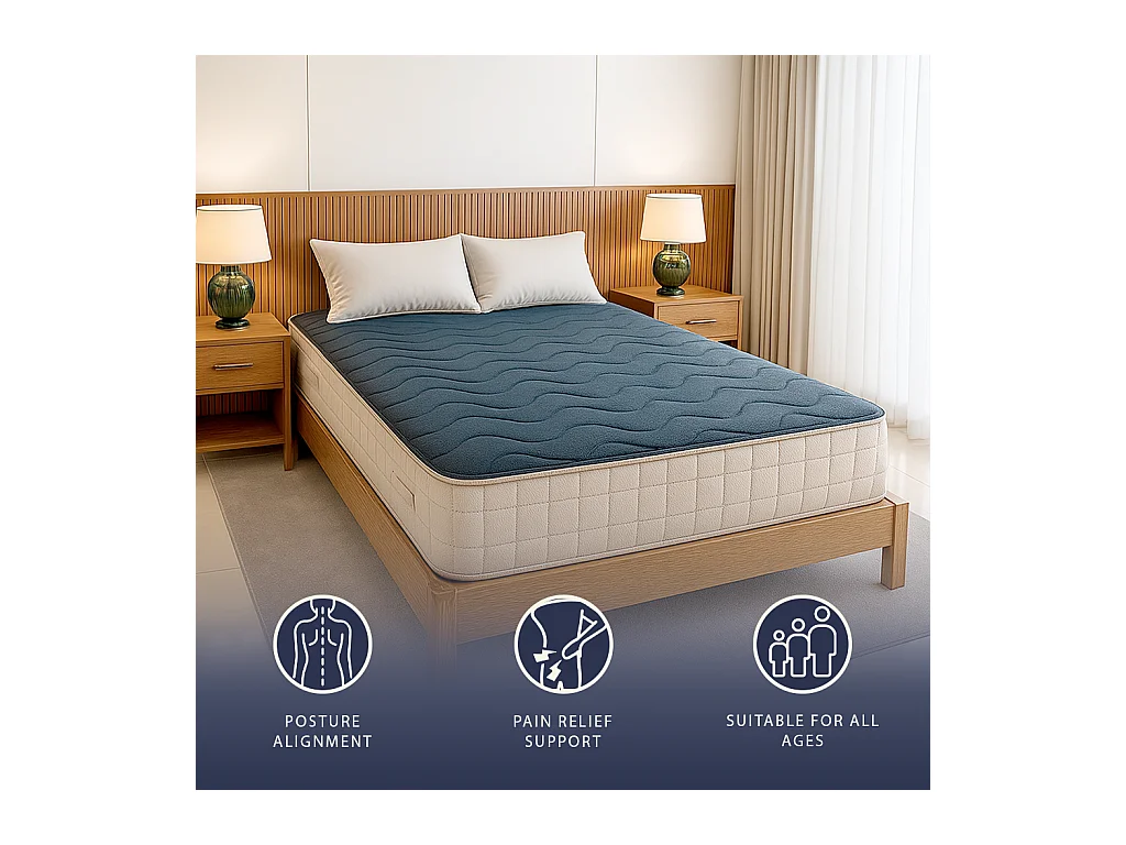 Matelas double français 140x200 mousse mémoire 9 zones H25 orthopédique hypoallergénique