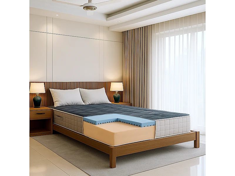 Materasso francese 140x200 Memory Foam 9 zone H25 cm Ortopedico Traspirante Ipoallergenico