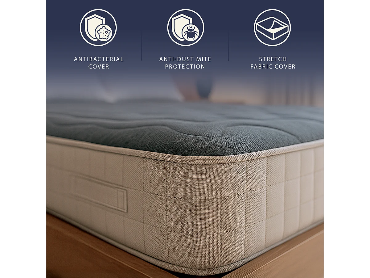 Matelas double 160x200 mousse mémoire 9 zones H18 orthopédique hypoallergénique