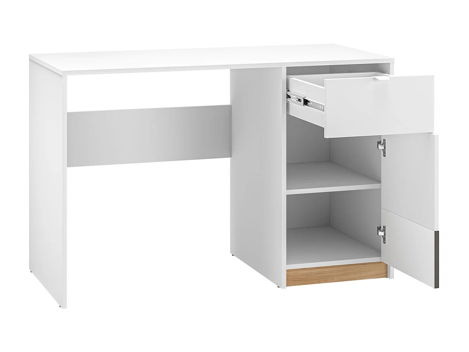 SCHREIBTISCH Torino Weiß / Eiche Castello / Graphit 120 / 55 / 79cm