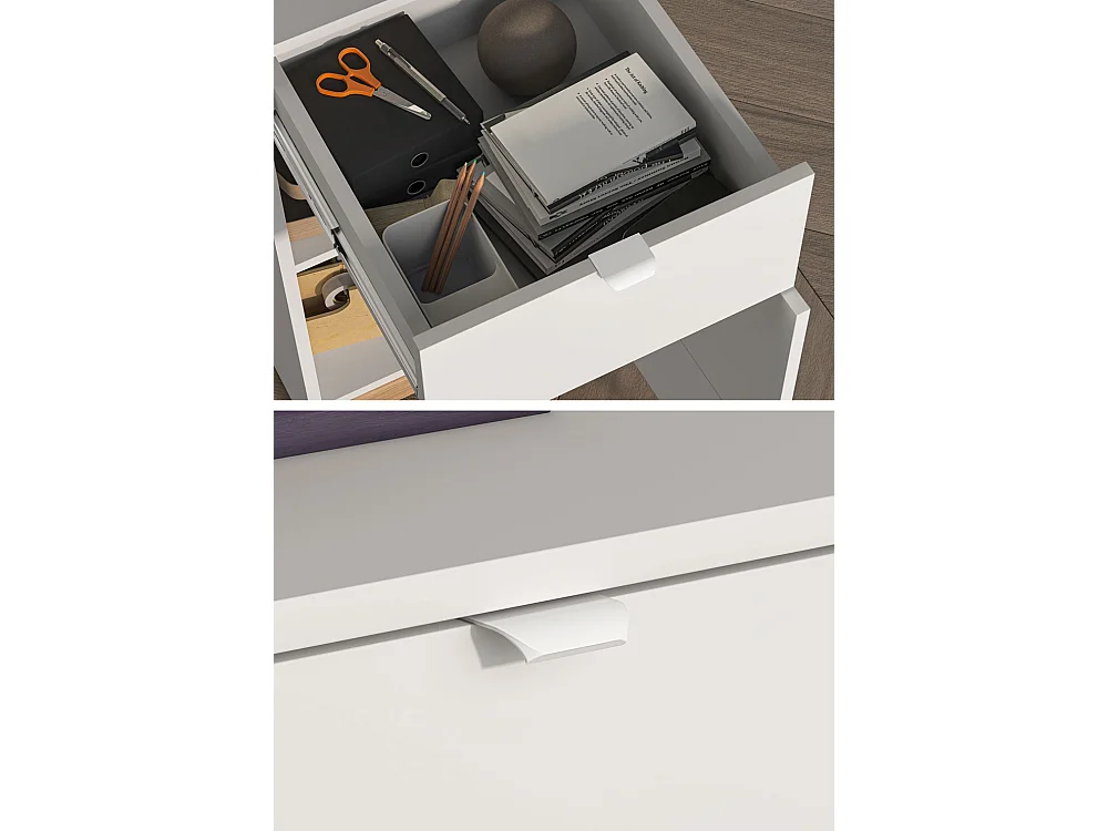 SCHREIBTISCH Torino Weiß / Eiche Castello / Graphit 120 / 55 / 79cm