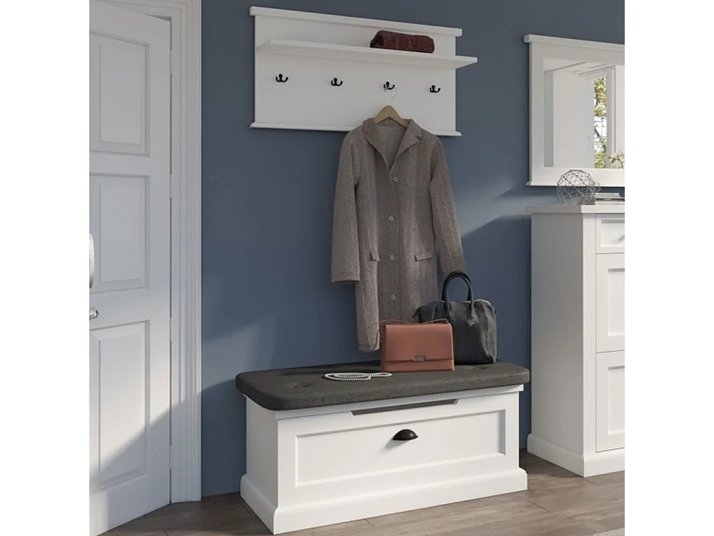 GARDEROBEN SET 2-TEILIG Galineo weiß 100 / 42 / 91,5cm