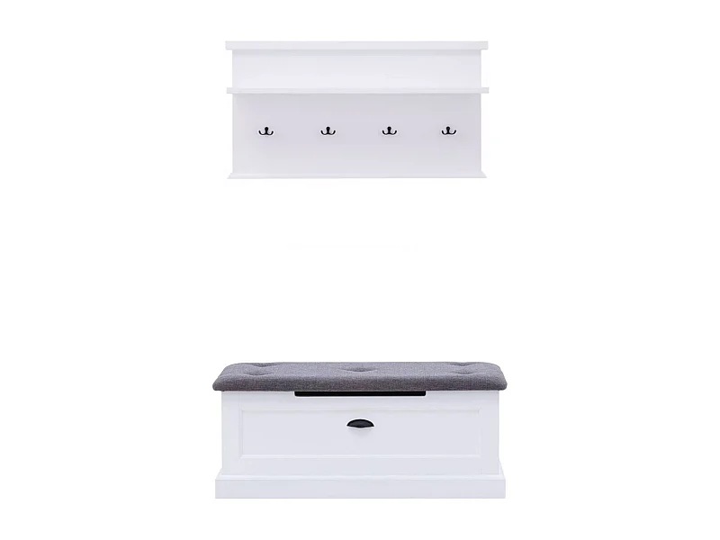 GARDEROBEN SET 2-TEILIG Galineo weiß 100 / 42 / 91,5cm