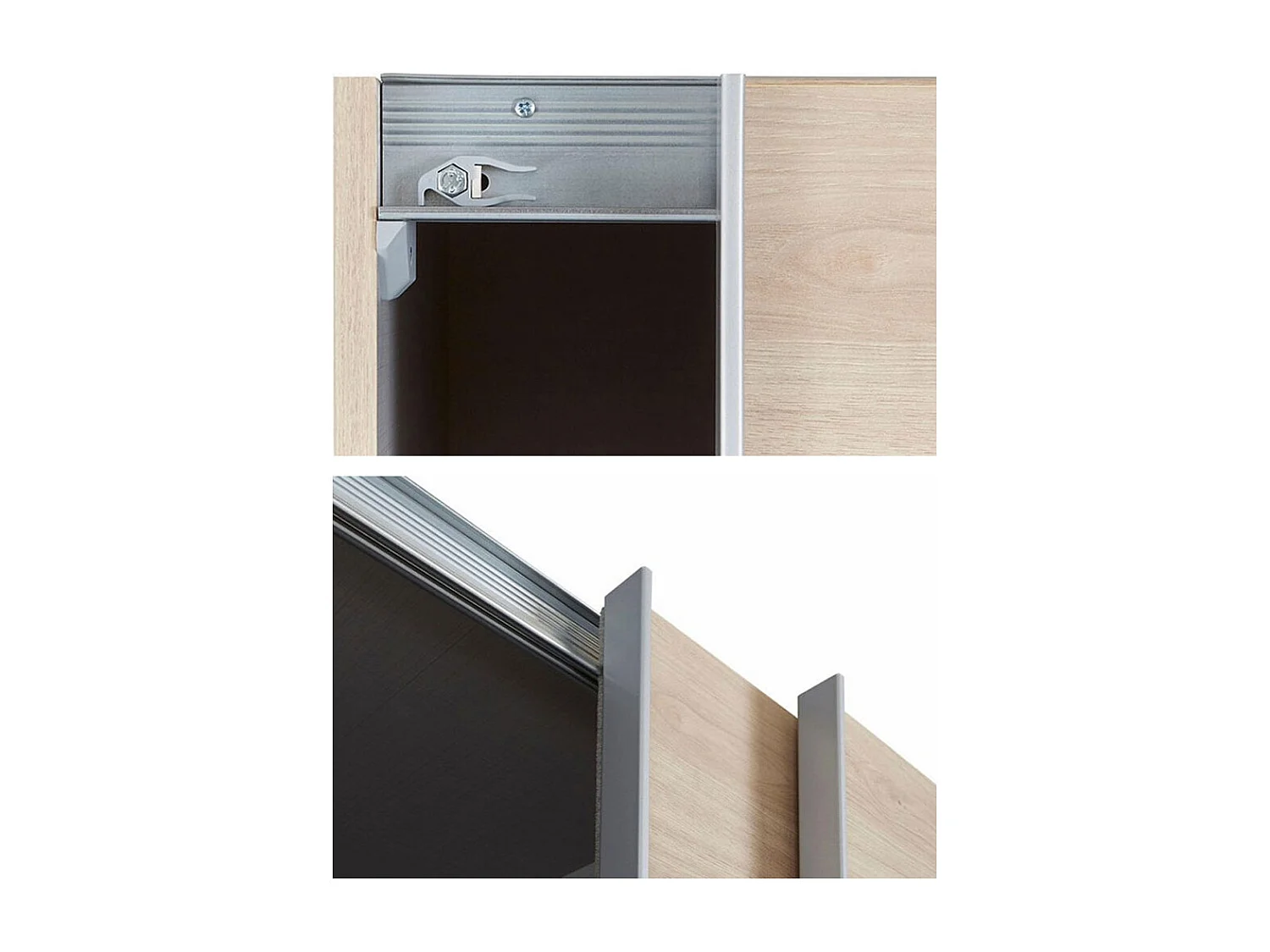 SCHWEBETÜRENSCHRANK Angie Hickory Oak / graphit 225 / 65 / 210cm