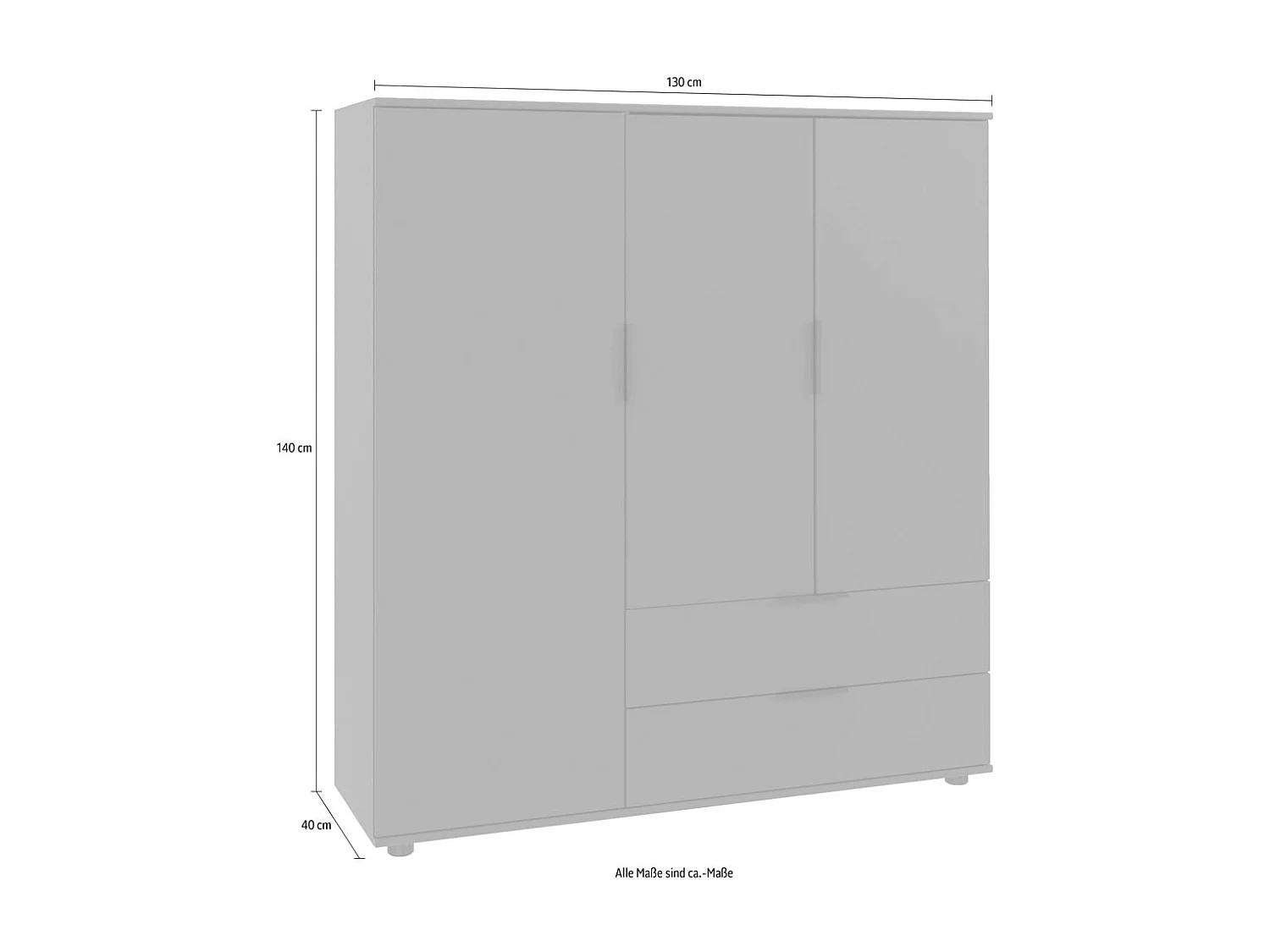 WÄSCHESCHRANK Easy Plus graphit 130 / 40 / 140cm