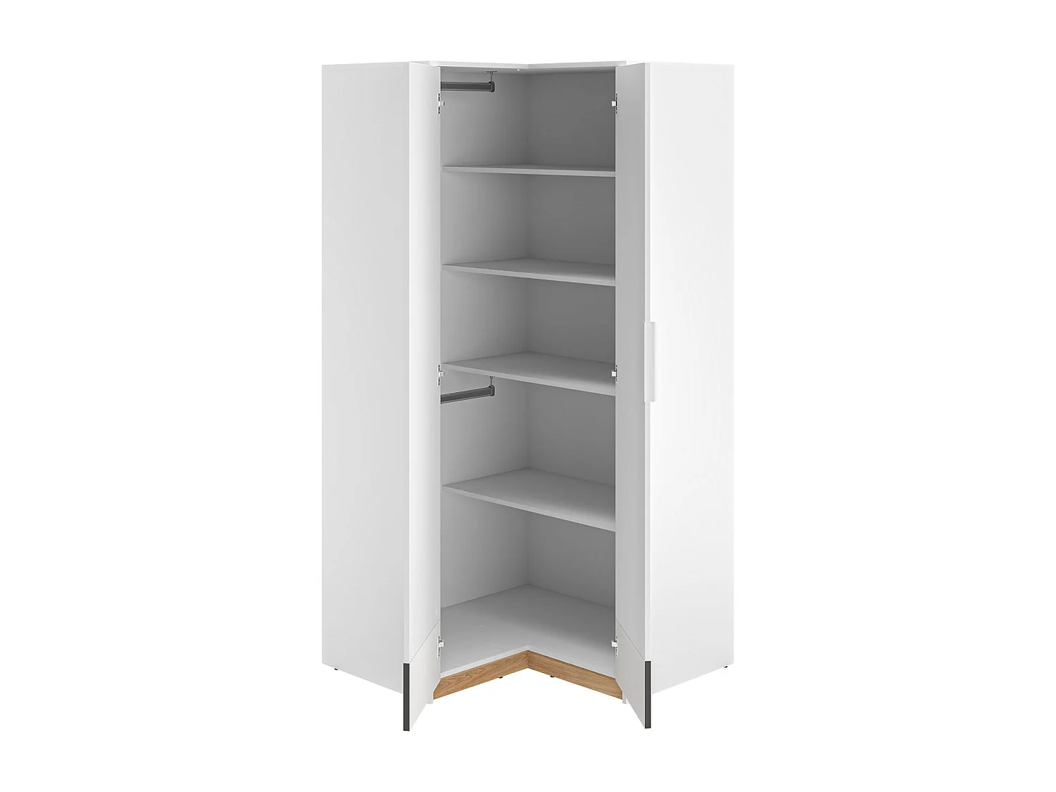 KLEIDERSCHRANK Torino Weiß / Eiche Castello / Graphit 96 / 96 / 196cm